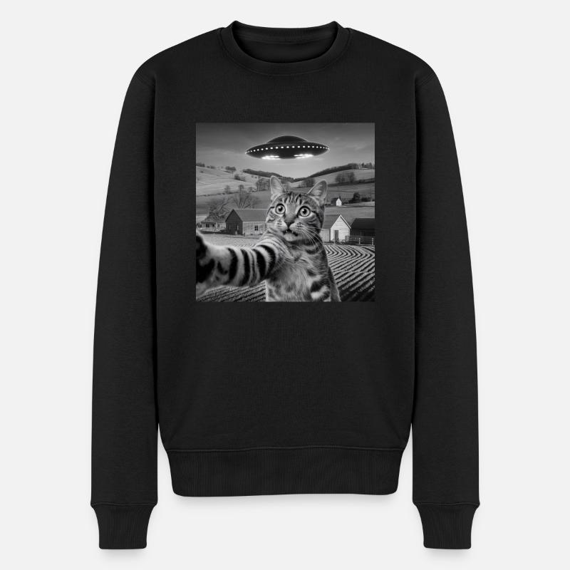 Alien Rencontre Chat Selfie - Pull Premium bio Homme - noir