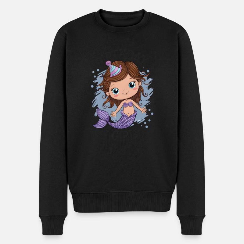Anniversaire Fille Sirène - Pull Premium bio Homme - noir