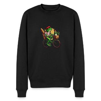 Grenouille comique cycliste - Pull Premium bio Homme - noir - Devant - Nico (187cm)