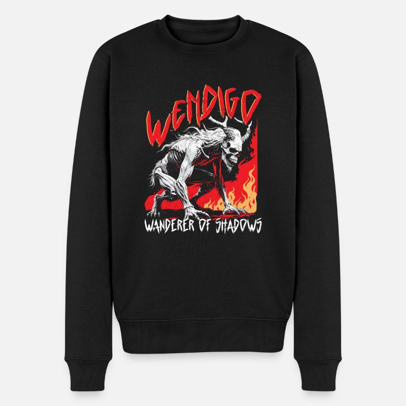 Wendigo Kryptide Cryptid - Männer Premium Bio Pullover - Schwarz