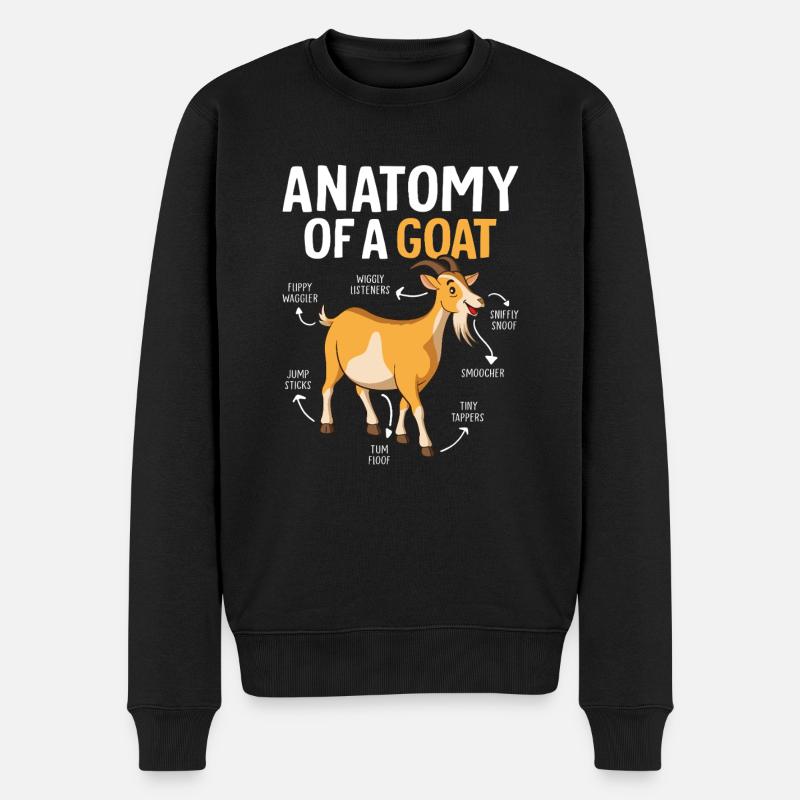 Anatomie Einer Ziege Lustige Nutztiere Tiere - Männer Premium Bio Pullover - Schwarz