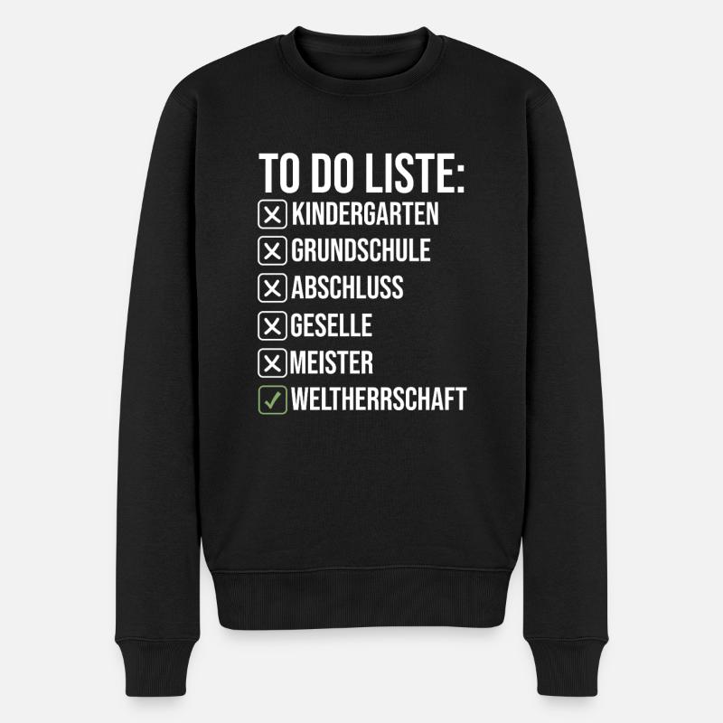 Meister Prüfung Meisterbrief Geschenk - Männer Premium Bio Pullover - Schwarz