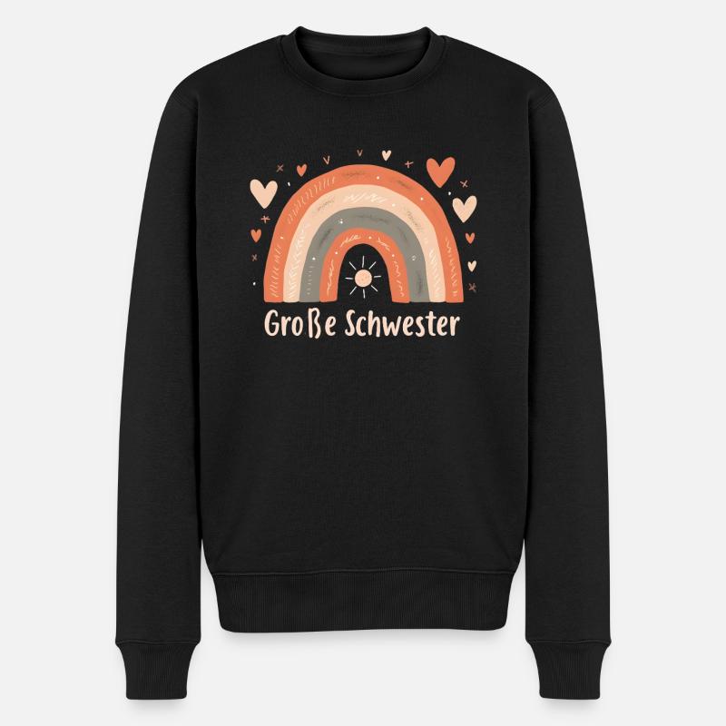 Grande Soeur Arc-en-ciel Boho - Pull Premium bio Homme - noir