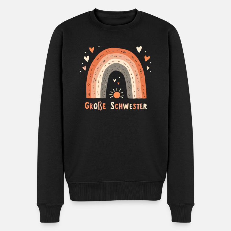 Grande Soeur Arc-en-ciel Boho - Pull Premium bio Homme - noir