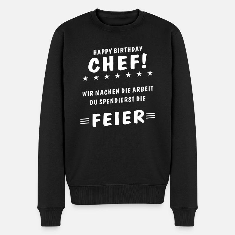 JOYEUX ANNIVERSAIRE CHEF - Pull Premium bio Homme - noir