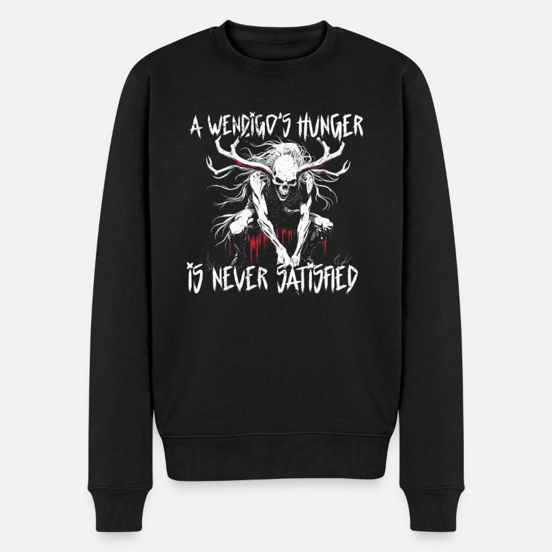 Wendigo Kryptide Cryptid - Männer Premium Bio Pullover - Schwarz