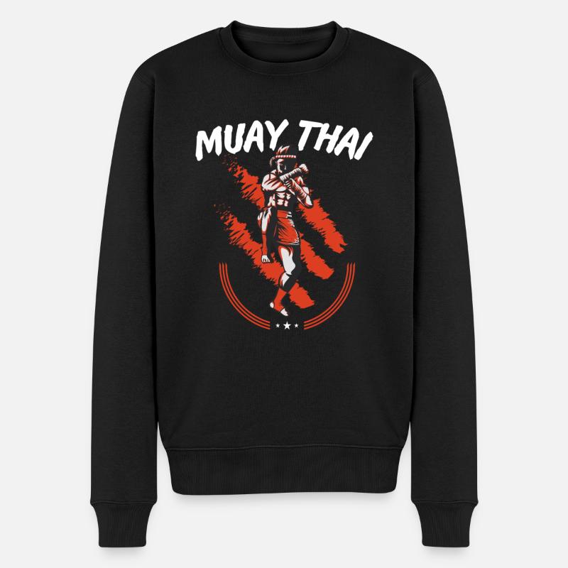 Muay Thai Boxen Kampfkunst der acht Gliedmaßen Muay - Männer Premium Bio Pullover - Schwarz