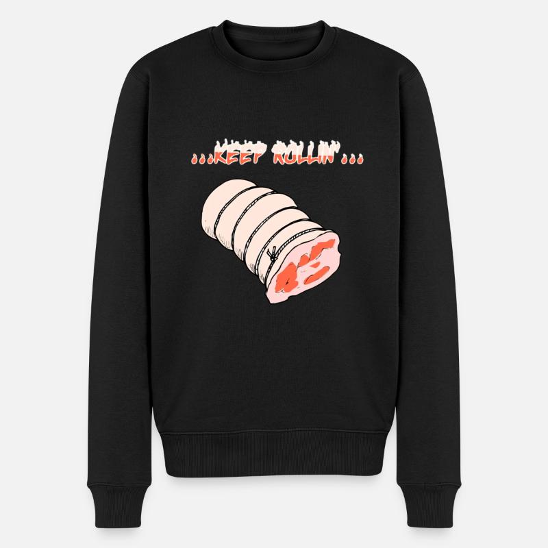 Rollbraten - Männer Premium Bio Pullover - Schwarz