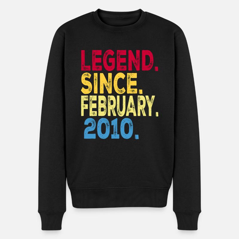 Legende seit Februar 2010 Design Für Kinder , - Männer Premium Bio Pullover - Schwarz