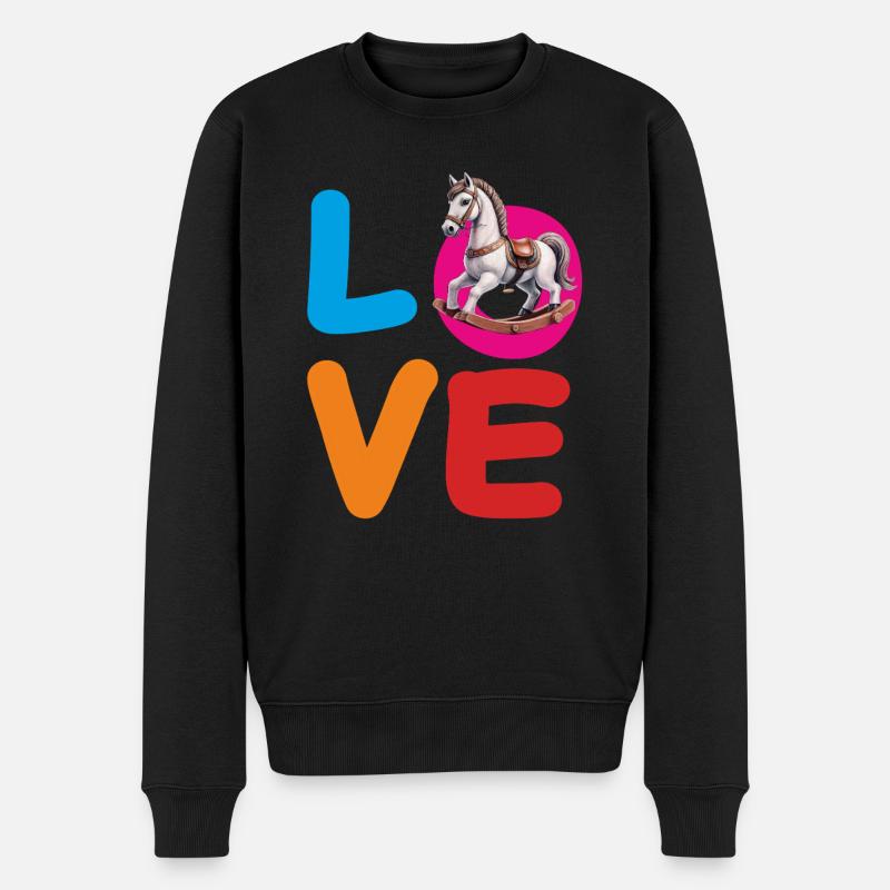 CHEVAL À BASCULE D’AMOUR - Pull Premium bio Homme - noir
