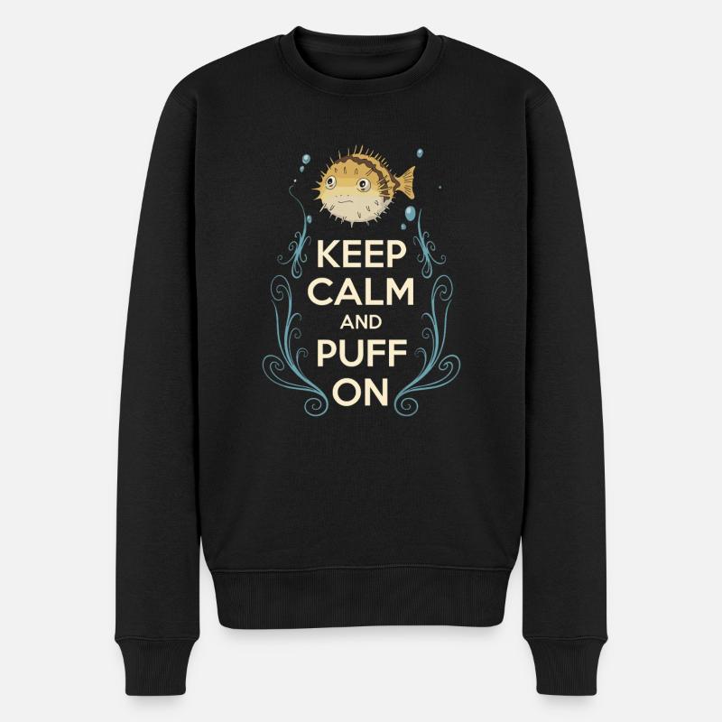 Kugelfisch-meereslebewesen-enthusiasten Quirky - Männer Premium Bio Pullover - Schwarz