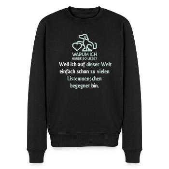 Zu viele Listenmenschen! - Männer Premium Bio Pullover - Schwarz - Vorne - Nico (187cm)