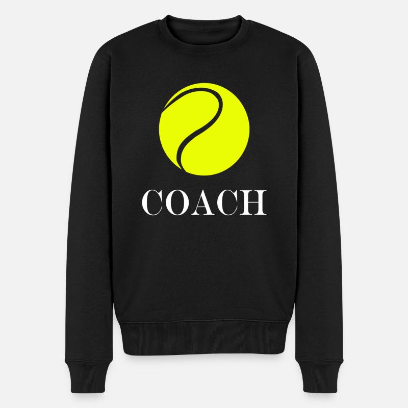 Tennistrainer - Männer Premium Bio Pullover - Schwarz