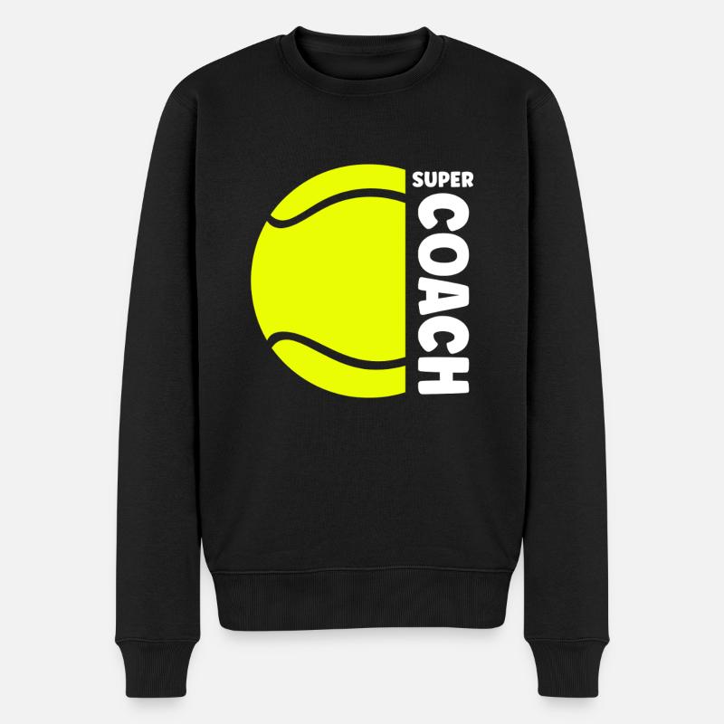 Tennistrainer - Männer Premium Bio Pullover - Schwarz