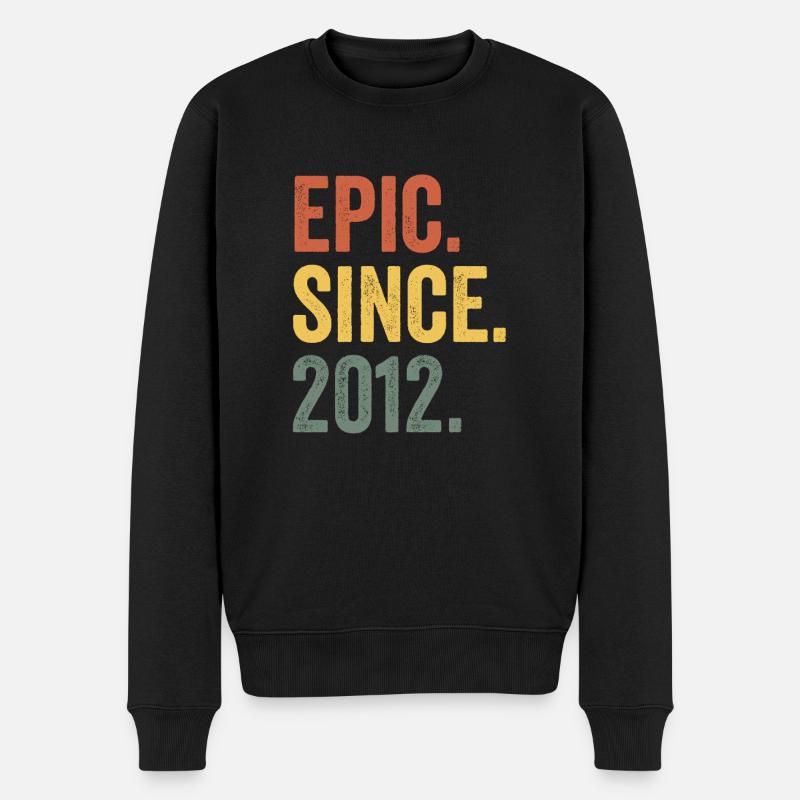 Epic Since 2012 Geburtsjahr Geburtstag - Männer Premium Bio Pullover - Schwarz