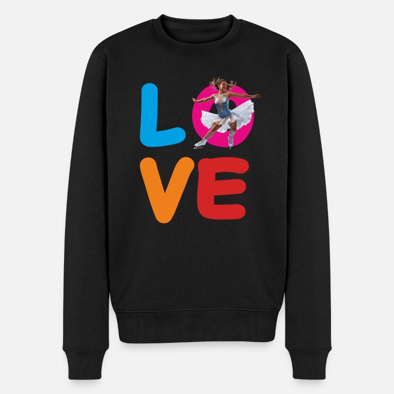 EISKUNSTLAUF LOVE - Männer Premium Bio Pullover - Schwarz
