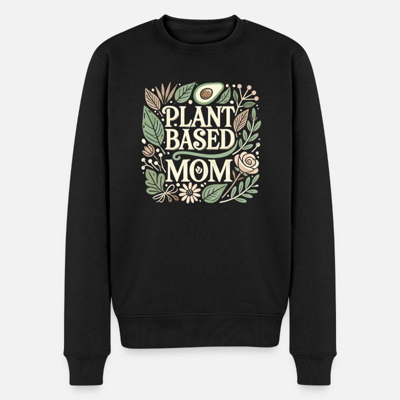 Pflanzenbasierte Mutter - Männer Premium Bio Pullover - Schwarz