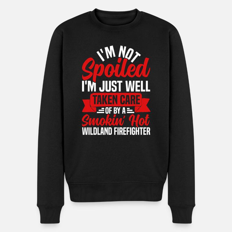 Lustiges Firefighter Partner Design - Männer Premium Bio Pullover - Schwarz