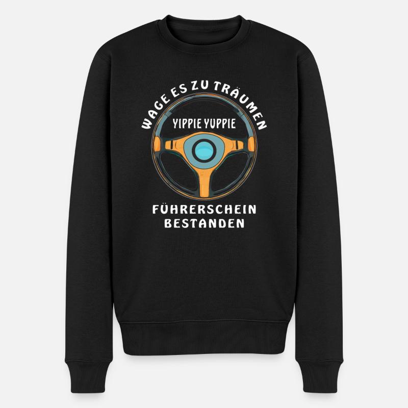 FÜHRERSCHEIN BESTANDEN - Männer Premium Bio Pullover - Schwarz