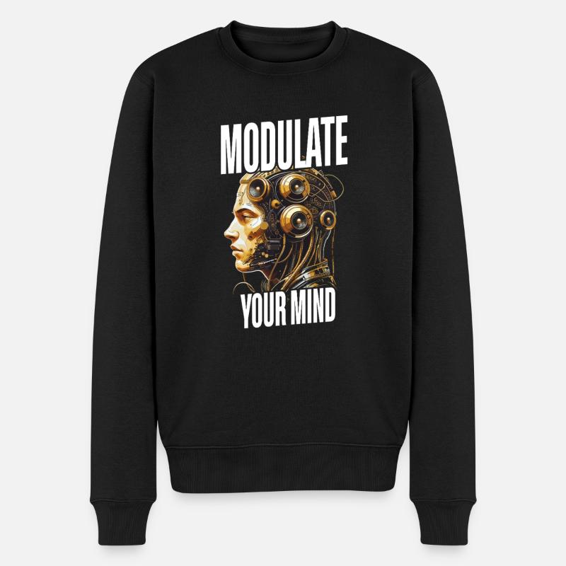 Synthesizer Synth Kick Drum DAW Modulate Your Mind - Männer Premium Bio Pullover - Schwarz