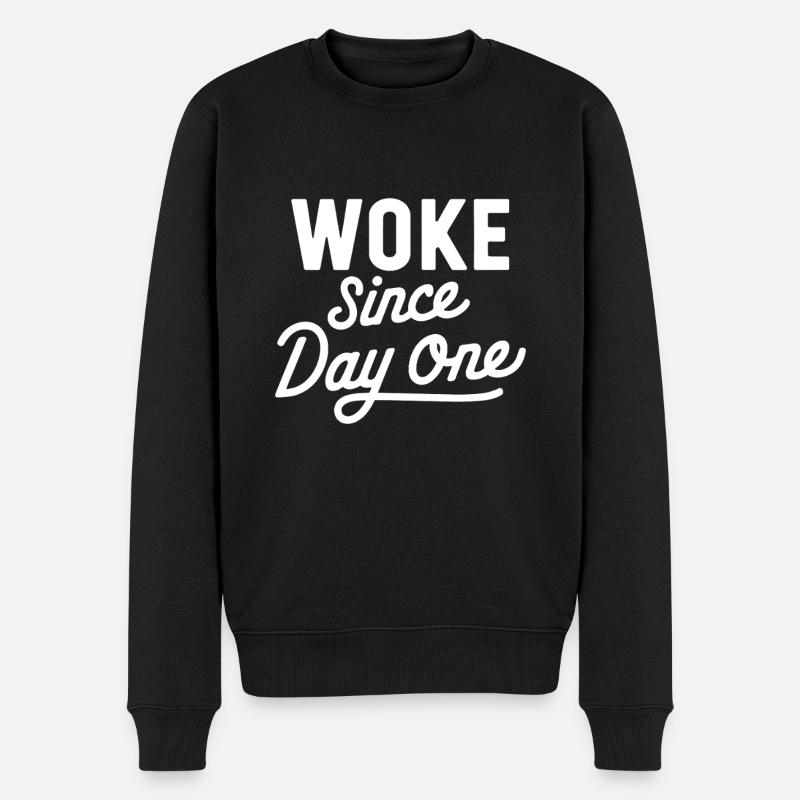 Woke - Männer Premium Bio Pullover - Schwarz