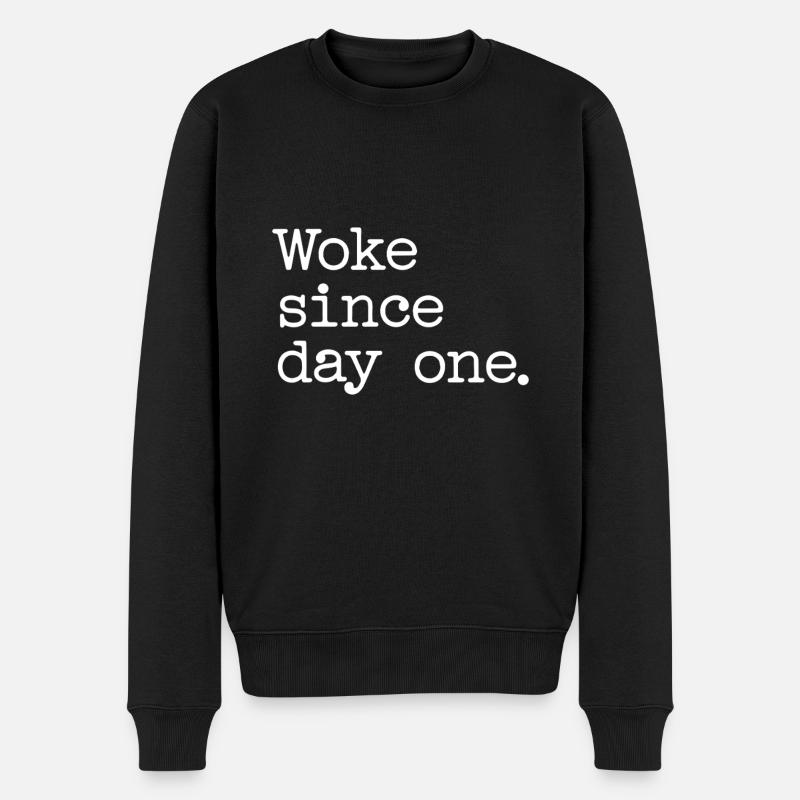 Woke - Männer Premium Bio Pullover - Schwarz