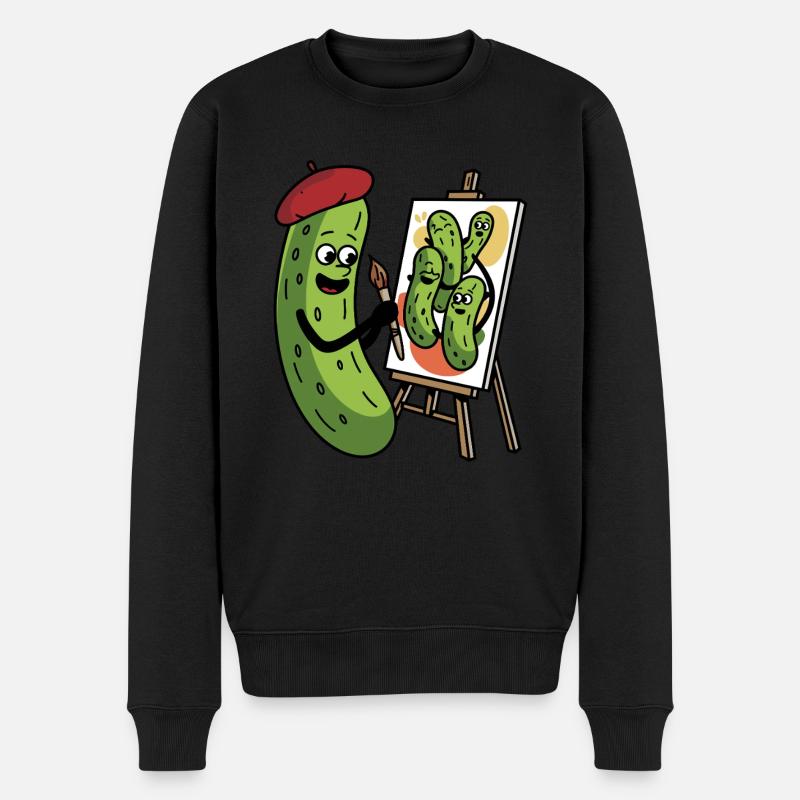 Gewürzgurke Essiggurke - Männer Premium Bio Pullover - Schwarz