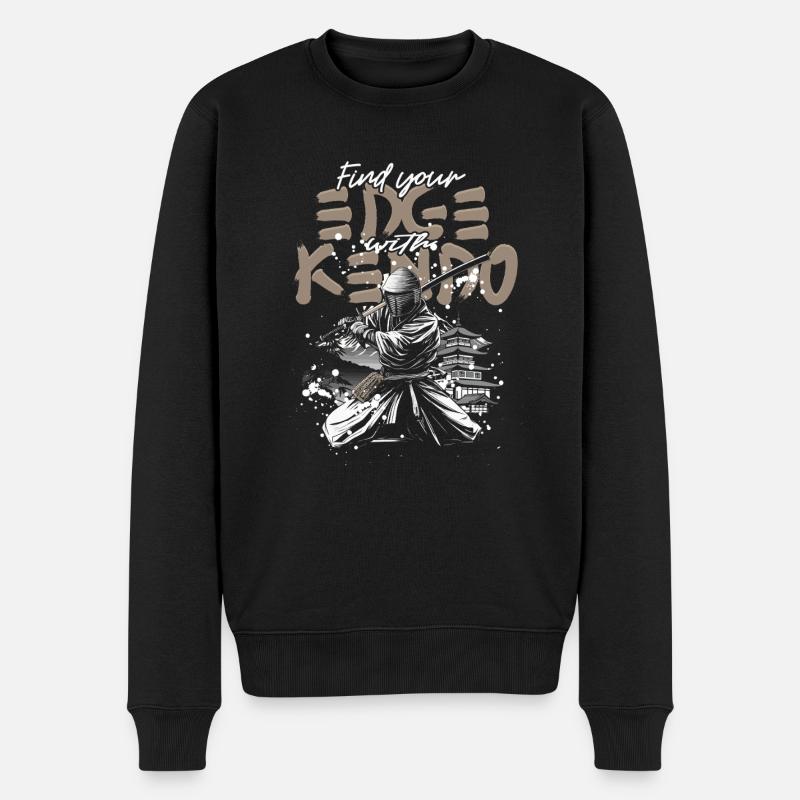 Kendo Japanische Kampfsportarten - Männer Premium Bio Pullover - Schwarz