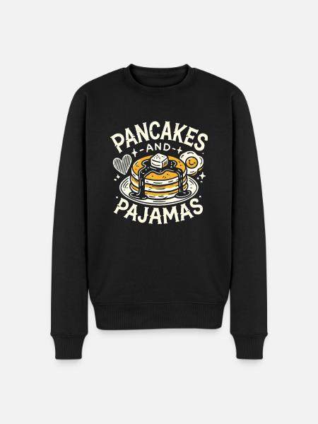 Pfannkuchen und Pyjamas - Männer Premium Bio Pullover - Schwarz