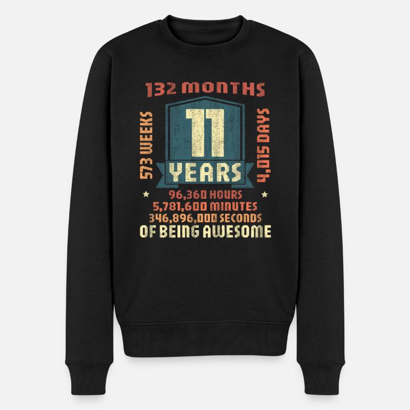 11 Jahre alt! Geburtstagsgeschenk 11. Geburtstag - Männer Premium Bio Pullover - Schwarz