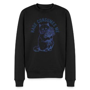 Rage Consumes Me Cat - Männer Premium Bio Pullover - Schwarz - Vorne - Nico (187cm)