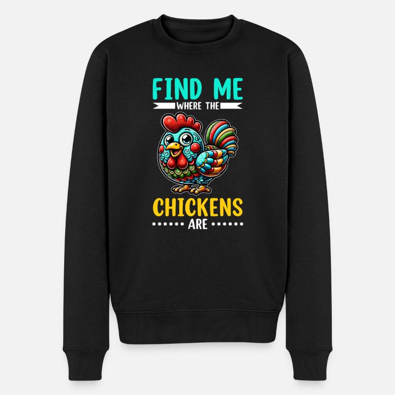 Poulets Poulets - Pull Premium bio Homme - noir