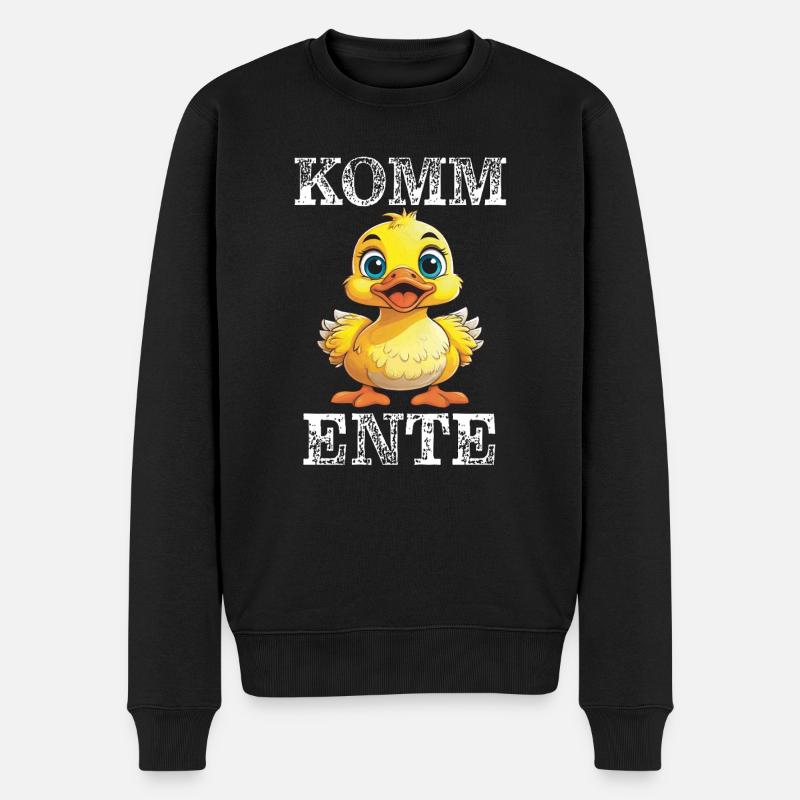 KOMM ENTE - Männer Premium Bio Pullover - Schwarz