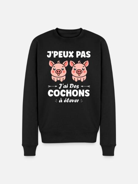 cochon - Pull Premium bio Homme - noir