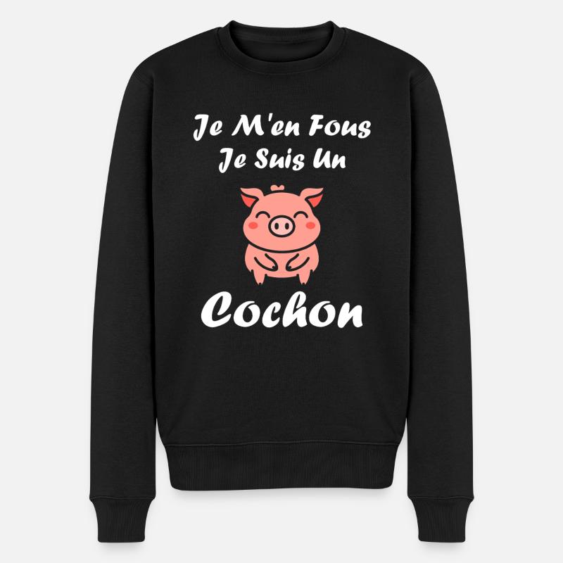 cochon - Pull Premium bio Homme - noir