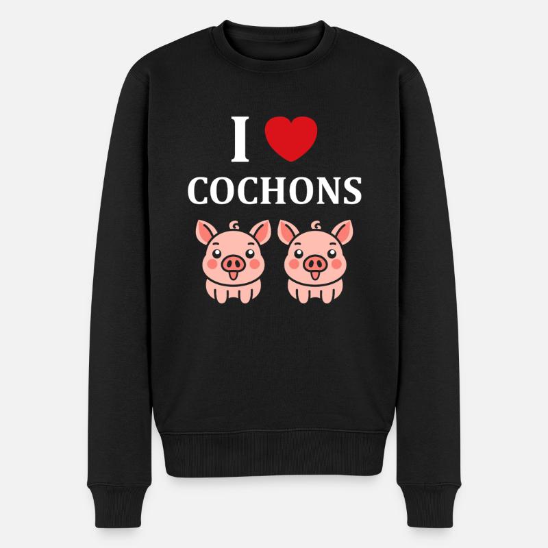 cochon - Pull Premium bio Homme - noir