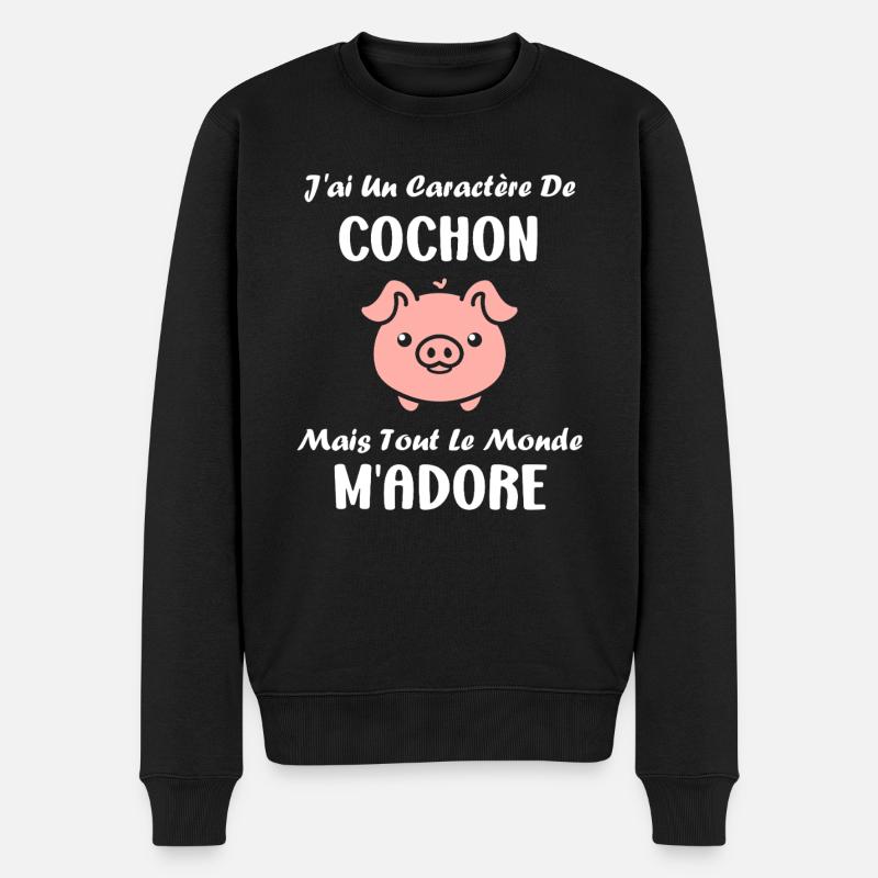 cochon - Pull Premium bio Homme - noir