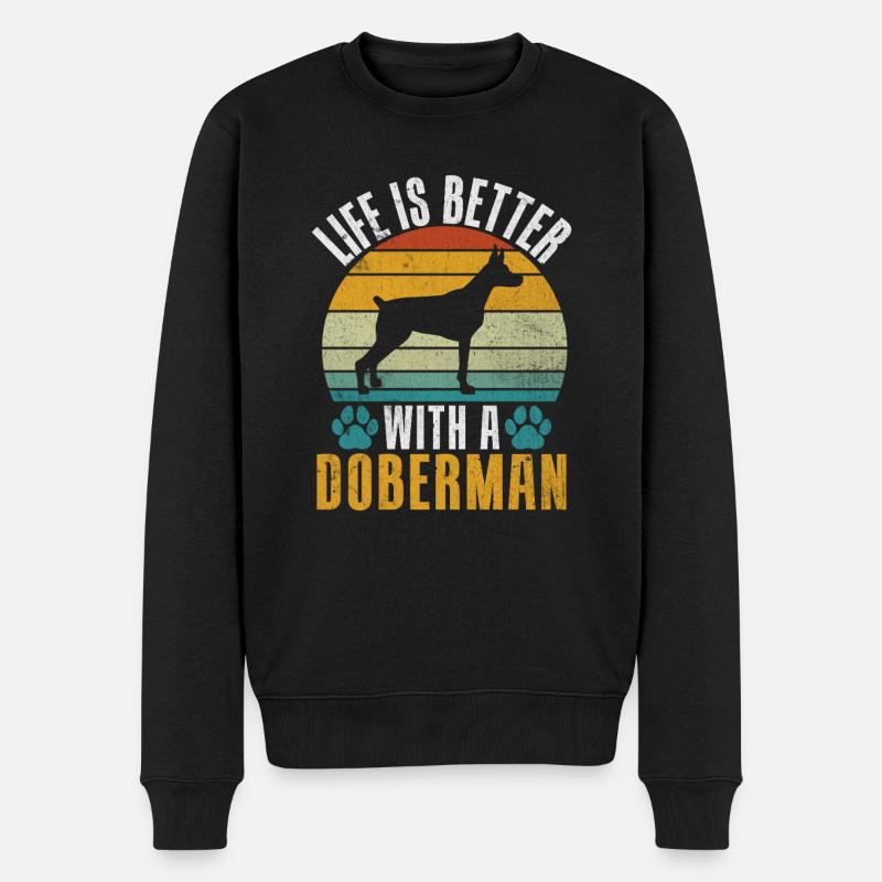Doberman Gifts - Männer Premium Bio Pullover - Schwarz