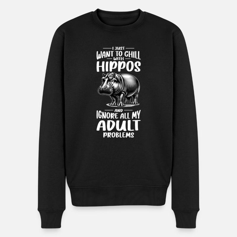 Hippopotame - Pull Premium bio Homme - noir