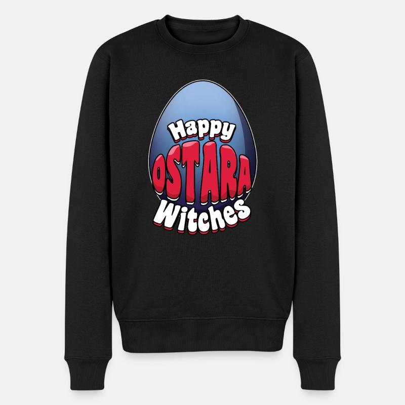 Happy Ostara Witches Ostara Ei Motiv - Männer Premium Bio Pullover - Schwarz