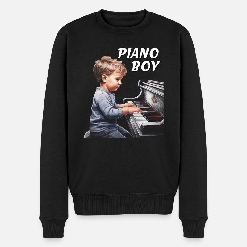 GARÇON PIANO - Pull Premium bio Homme - noir