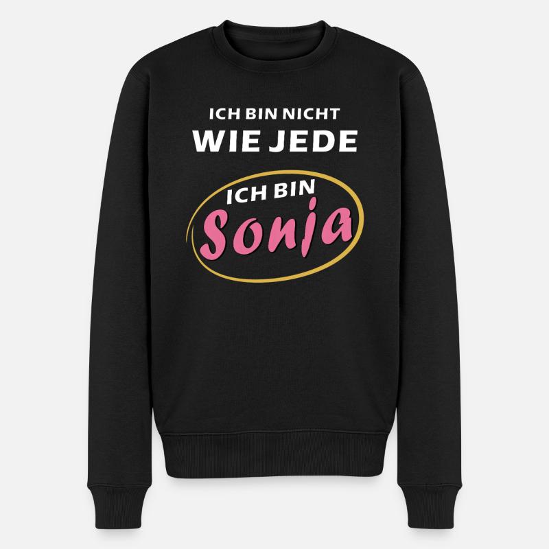 ICH BIN Sonja - Männer Premium Bio Pullover - Schwarz