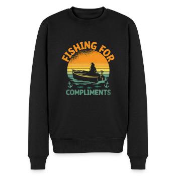 Angeln für Komplimente Paddelboot - Männer Premium Bio Pullover - Schwarz - Vorne - Nico (187cm)