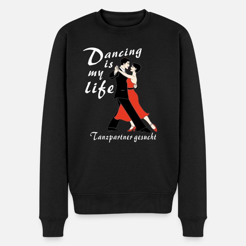 Dancing is my life Tanzpartner - Männer Premium Bio Pullover - Schwarz