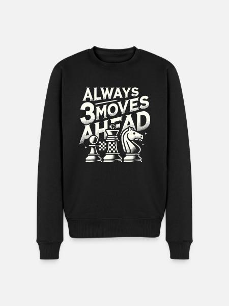 Immer 3 Züge voraus - Männer Premium Bio Pullover - Schwarz