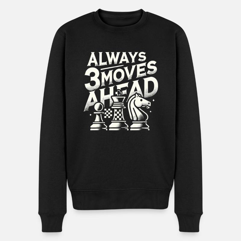 Immer 3 Züge voraus - Männer Premium Bio Pullover - Schwarz