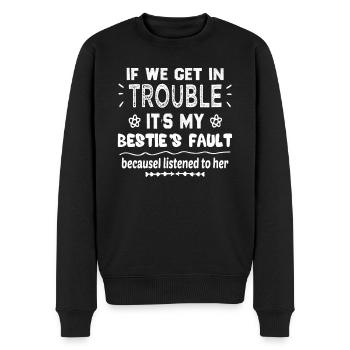 Good person Funny if we get in trouble it s my - Männer Premium Bio Pullover - Schwarz - Vorne - Nico (187cm)