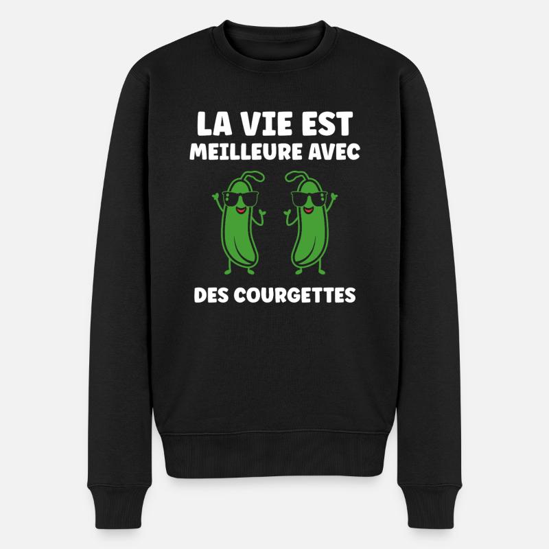 Humour Courgette - Pull Premium bio Homme - noir