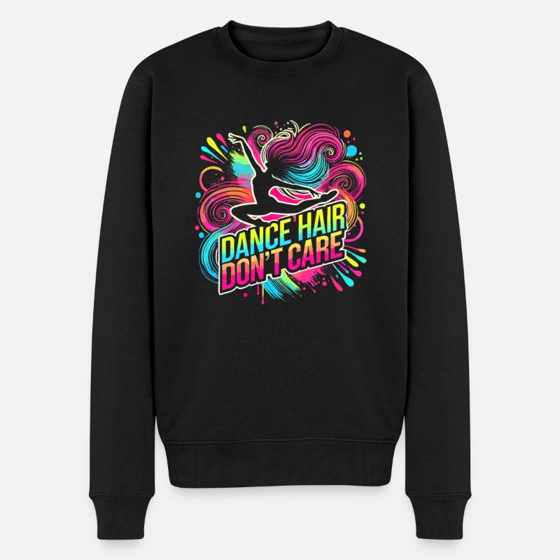 Dance Hair Don't Care - Männer Premium Bio Pullover - Schwarz