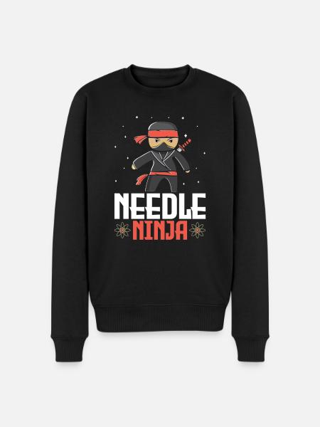 Needle Ninja Acupuncture TCM Chinese Alternative - Men's Premium Organic Jumper - black